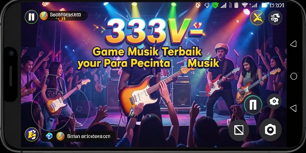 Screenshot utama 333V menampilkan aksi seru dalam permainan musik.