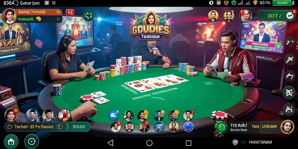 Screenshot gameplay 8364 yang menunjukkan suasana poker yang seru.