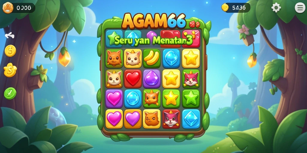 Tampilan gameplay AGAM66 yang menawan saat mencocokkan permata.