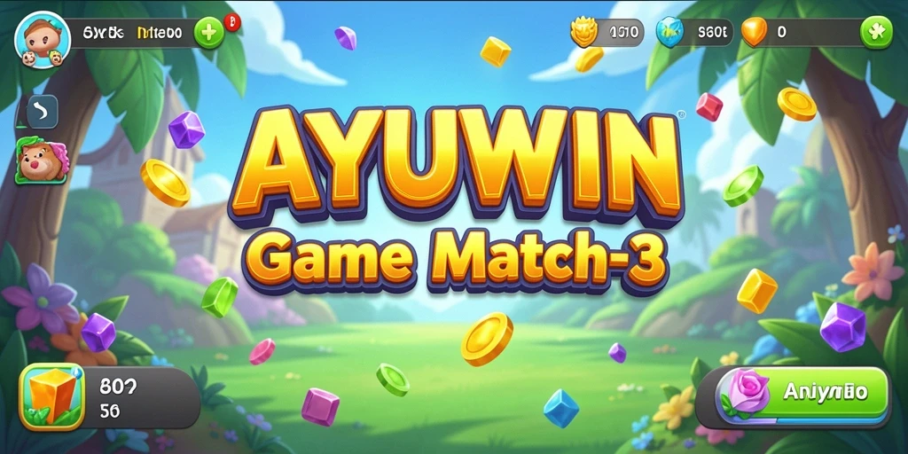 Tampilan gameplay AYUWIN yang menarik dengan tema Match-3.