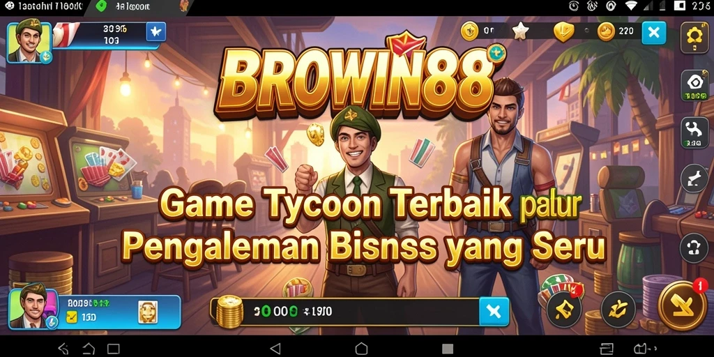 Screenshot gameplay BROWIN88 yang menunjukkan manajemen bisnis yang strategis.