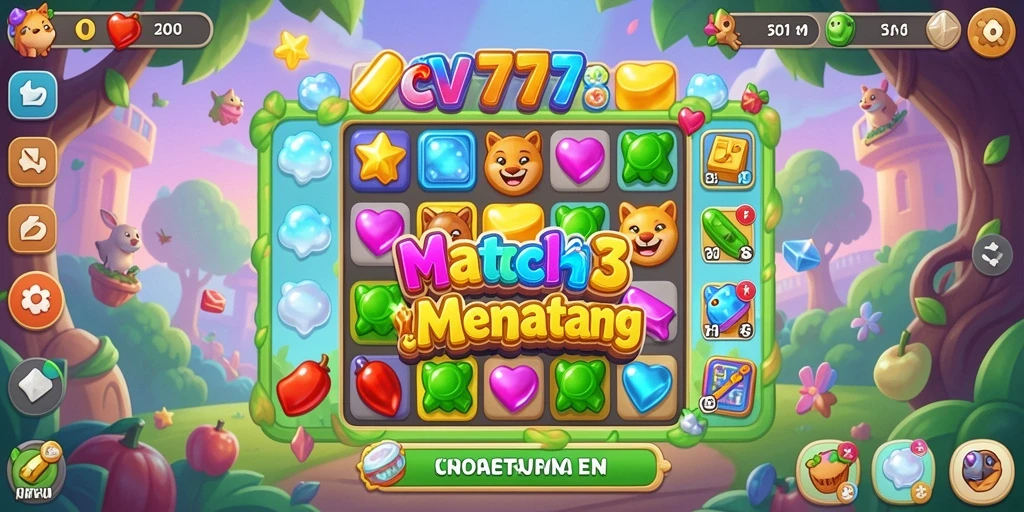 Tangkap layar CV777 dengan gameplay Match-3 yang seru dan menantang.