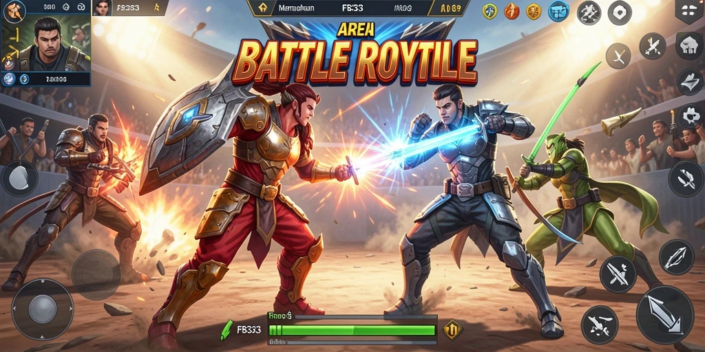 Tangkapan layar FB333 menampilkan aksi pertempuran seru dalam mode Battle Royale.