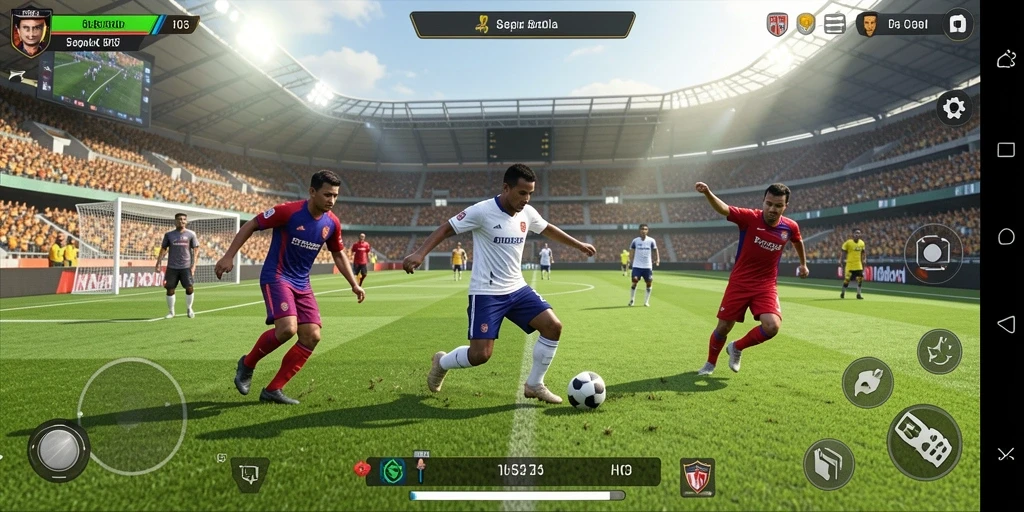 Screenshot gameplay H03 yang menampilkan aksi seru di lapangan.