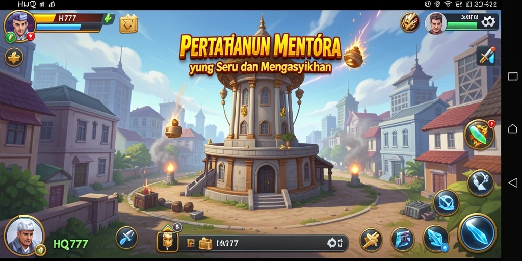 Gameplay seru HQ777 Tower Defense dengan strategi menara