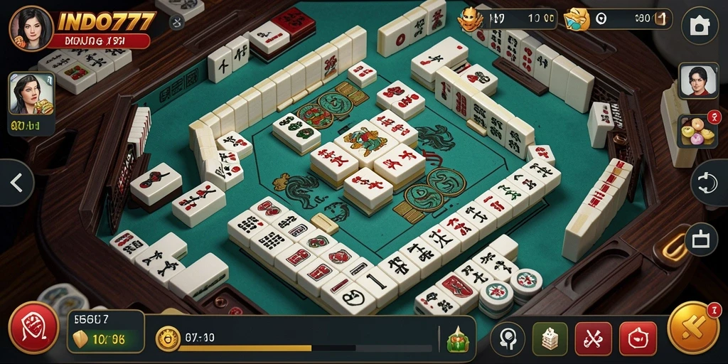 Tampilan gameplay seru dalam permainan Mahjong INDO777.