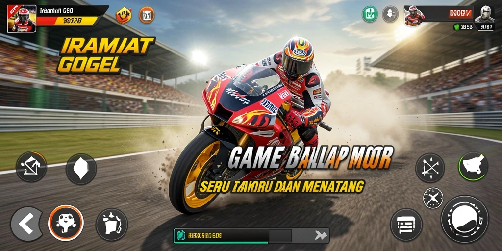 Gameplay seru balapan motor yang menantang.
