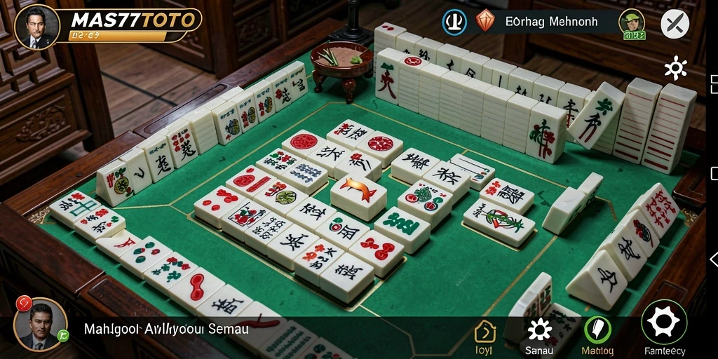 Screenshot gameplay MAS77TOTO yang menampilkan momen seru bermain Mahjong.