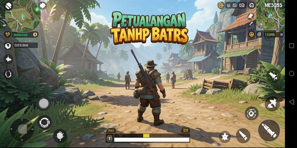 Screenshot gameplay ME355 menunjukkan petualangan mendebarkan di dunia terbuka.