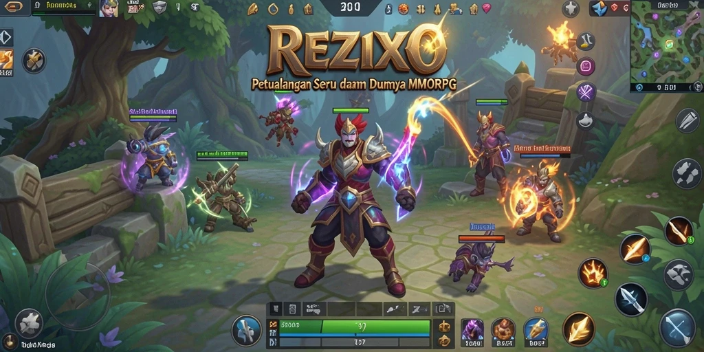 Gameplay seru REZIXO dalam dunia MMORPG yang luas dan menarik.