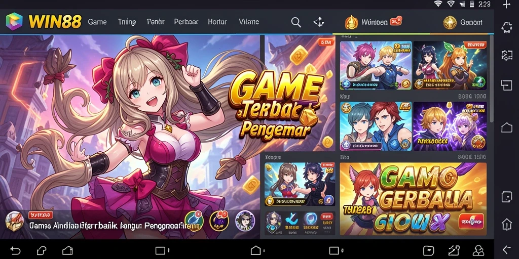 Screenshot gameplay WIN88 menampilkan karakter Anime yang epik.